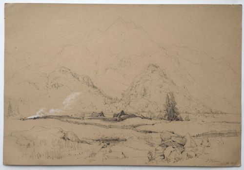 fig 1. JMW TURNER Original Pencil Sketch PRIVATE COLLECTION PROVENANCE near St Fillans Scotland