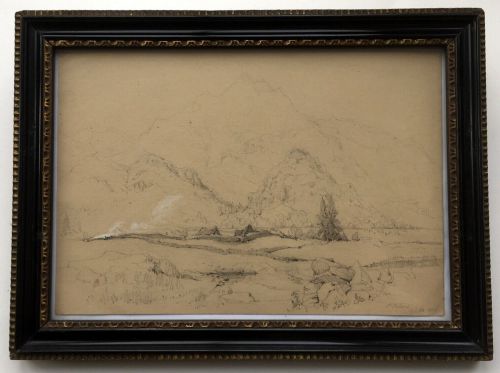 fig 2. JMW TURNER Original Pencil Sketch PRIVATE COLLECTION PROVENANCE near St Fillans Scotland