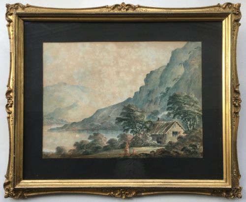Attributed to Thomas Walmsley Original Picturesque Antique Watercolour Painting Near Ludlow, North Wales