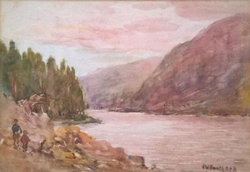 fig 1. James William Booth Original Irish Vintage Watercolour Landscape Painting Glendalough Ireland