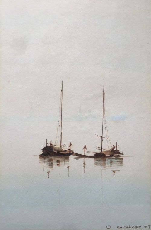 Gopal Ghose (G. Ghose) India Indian Original Antique 1927 Watercolour Painting