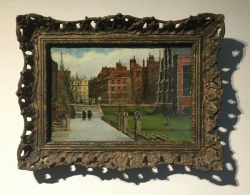 G M Burn Original Signed Vintage Oil Painting of Middle Temple London