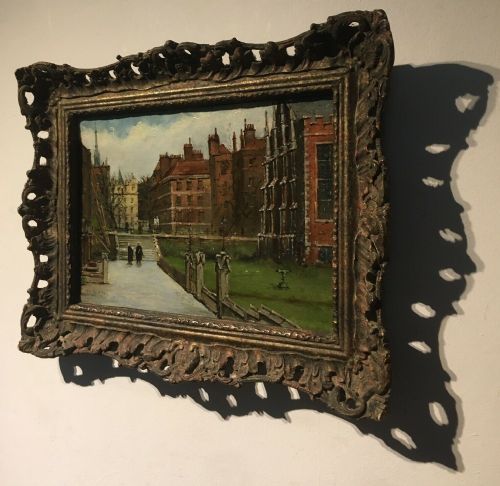 fig 2. G M Burn Original Signed Vintage Oil Painting of Middle Temple London