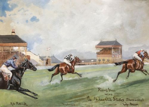 John Beer 1902 Jockey Club Stakes Newmarket Signed Antique Original Watercolour