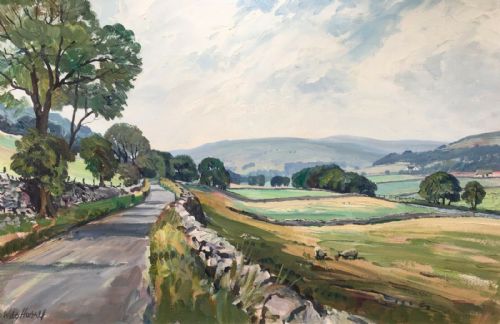 Walter Cecil Horsnell Signed Original Mid 20th Century English Oil Painting on Board Wharfedale Yorkshire Dales England