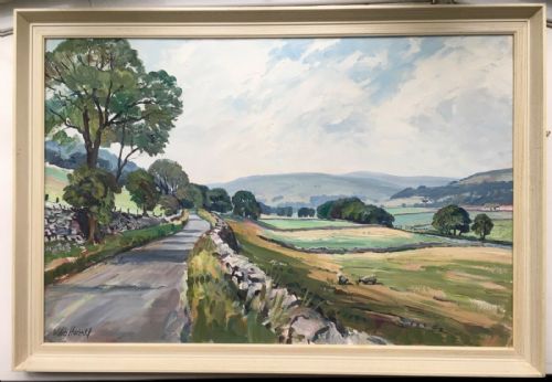 fig 1. WALTER CECIL HORSNELL Signed Original Mid 20th Century English Oil Painting on Board Wharfedale Yorkshire Dales England