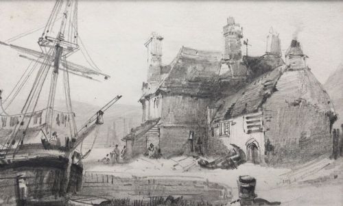 Henry Barlow Carter Original Drawing the Old Ferry House Oreston Plymouth Devon