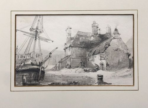 fig 2. Henry Barlow Carter Original Drawing The Old Ferry House Oreston Plymouth Devon