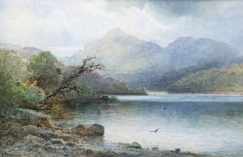 E a Krause Signed Original Watercolour Painting Loch Katrine Trossachs Scotland