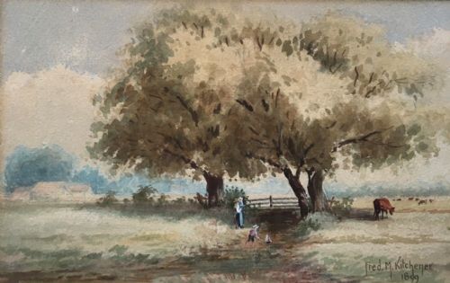 Fred Kitchener Signed (Lord Kitchener's Cousin) 1899 Original English Antique Watercolour Painting Landscape 1