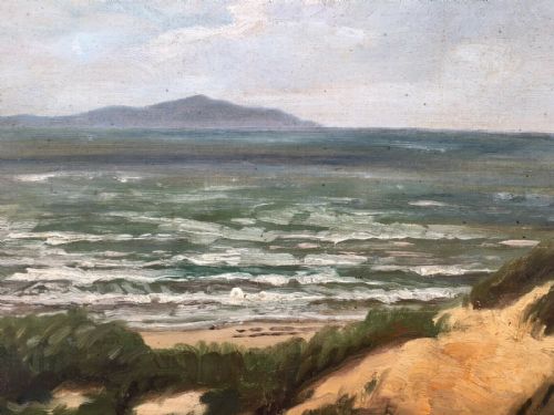 fig 1. Luplau Janssen Danish Original Antique Oil Painting Scandinavian Coast Landscape