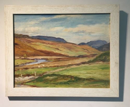 Owen Bowen Signed Original Mid 20th Century English Oil Painting on Board an Upland Yorkshire Landscape