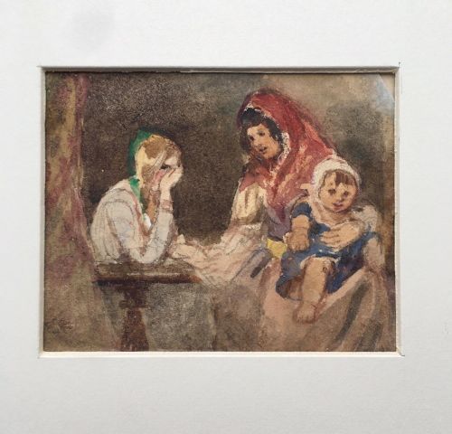 Francis William Topham O.w.s. Gypsy Fortune Teller Original 19th Century Watercolour Painting