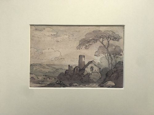 fig 1. Attributed to RICHARD COOPER JNR Original 18th Century English Antique Watercolour Painting Landscape Study