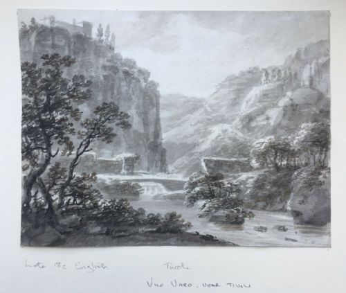 fig 2. Tivoli View Vicovaro Convent San Cosimato Original late 18th Century Antique Picturesque Watercolour Painting