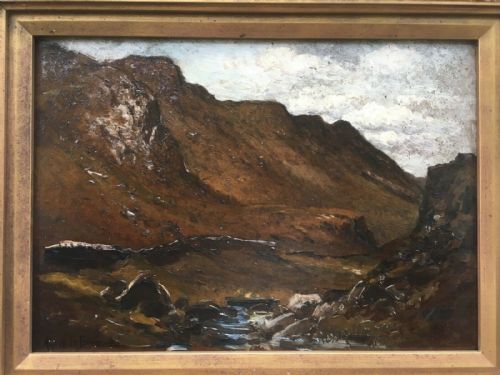 fig 2. Signed ALFRED DE BREANSKI Original Antique Oil Painting on Board Pass of Llanberis Wales