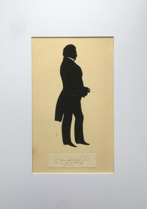 fig 1. AUGUST EDOUART Original 1829 Antique Cut Silhouette, Wm Campbell MD, Cheltenham