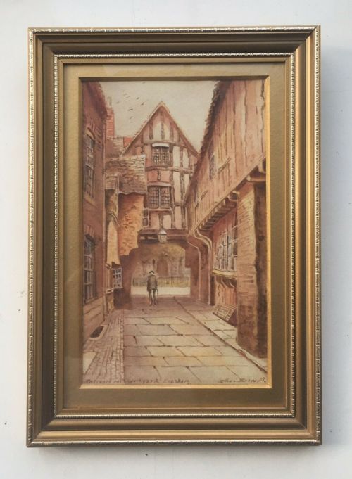 fig 1. ELLIOT ETWELL Signed Original Antique English Watercolour Painting