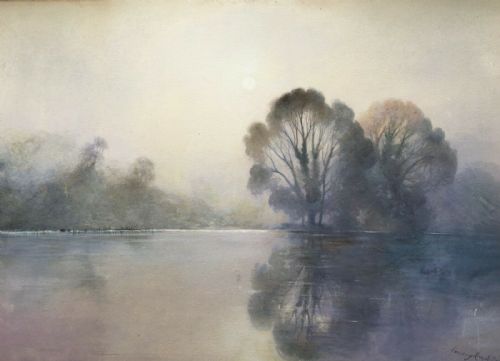 Conway Lloyd Jones Original 1885 19th Century English Antique Watercolour Painting River Landscape