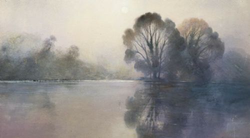 fig 1. CONWAY LLOYD JONES Original 1885 19th Century English Antique Watercolour Painting River Landscape