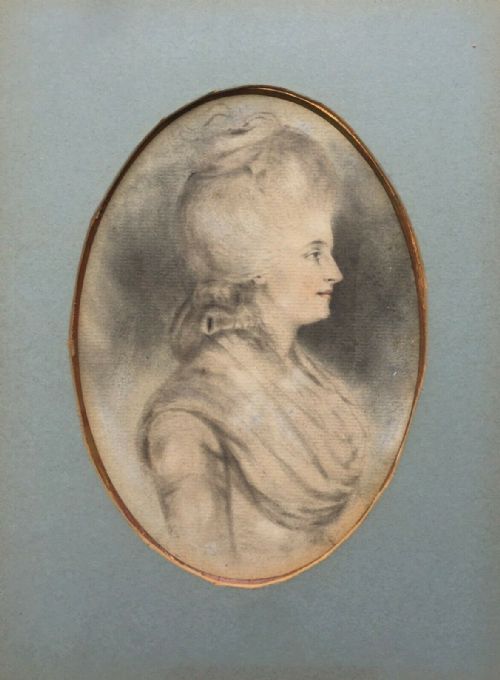 fig 1. JOHN DOWNMAN, ARA Duchess of Hamilton Original 18th Century Antique Watercolour Portrait Painting