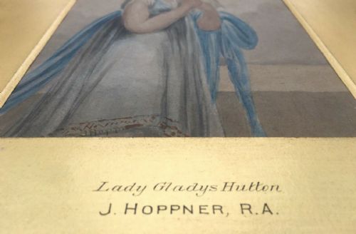 fig 1. Attributed J HOPPNER R.A. Original Watercolour Painting Study Lady Gladys Hutton