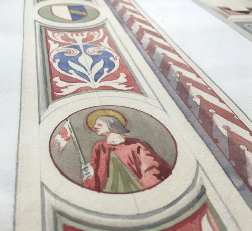 fig 1. Alexander Young Simpson Signed Architecture CHANCEL SPIRITO SIENA Italy, Original Antique Watercolour Painting