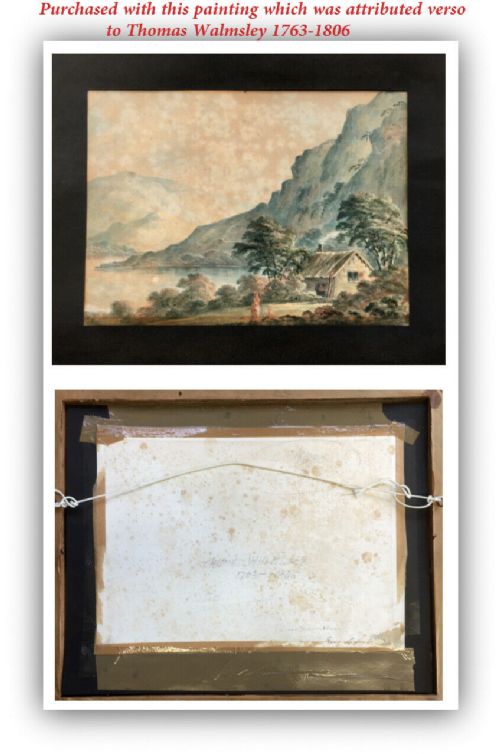 fig 1. Manner of THOMAS WALMSLEY Original Antique Watercolour Picturesque Painting Welsh Bridge Landscape