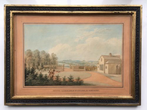 Manner of Thomas Hosmer Shepherd Original Mid 19th Century Antique Watercolour Painting Octon Lodge Sledmere, East Riding of Yorkshire