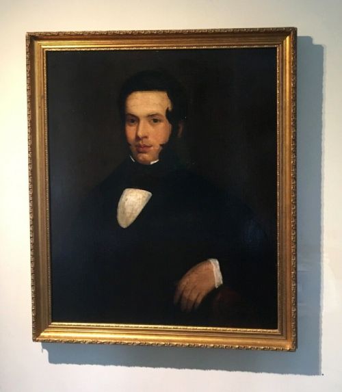 Original 19th Century English School Antique Oil Painting Portrait of Gentleman