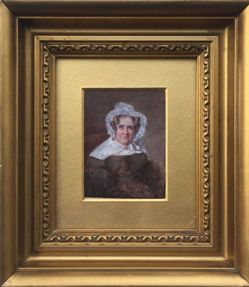 J F Sharpe of Southampton Framed Original Miniature Watercolour Painting of Lady