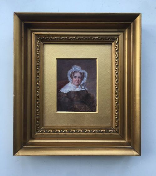 fig 1. J F Sharpe of Southampton Framed Original Miniature Watercolour Painting of Lady