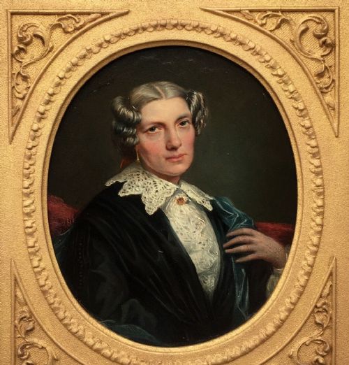 fig 1. Benjamin Cam Norton English School Original Antique Oil Painting Victorian Lady