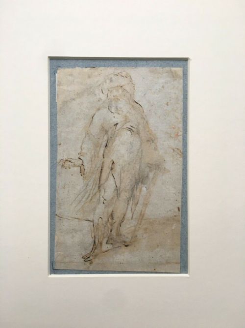 fig 1. Circle of Sir Joshua Reynolds Original Antique Study of a Bearded Gentleman Pen & Sepia