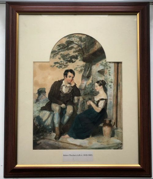 Robert Thorburn Antique Original Watercolour Painting Robert Burns Highland Mary