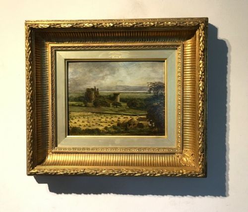 fig 2. JAMES FAED Original Signed 19th Century Antique Scottish Oil Painting Hayfield Caerlaverock Castle