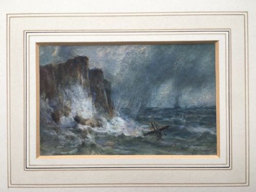 William F Vallance Rca Original 19th Century Antique Watercolour Painting Coastal Seascape