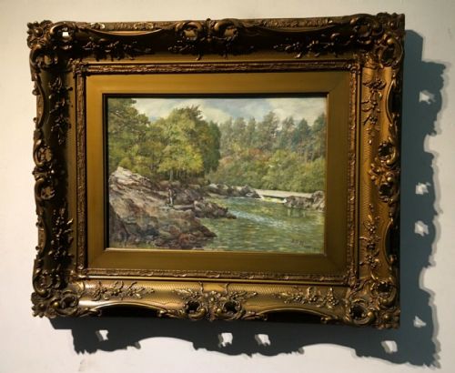 fig 1. William F Vallance RCA Signed Original 19th Century Antique Watercolour Painting Bagpipe player at Pitlochry Scotland