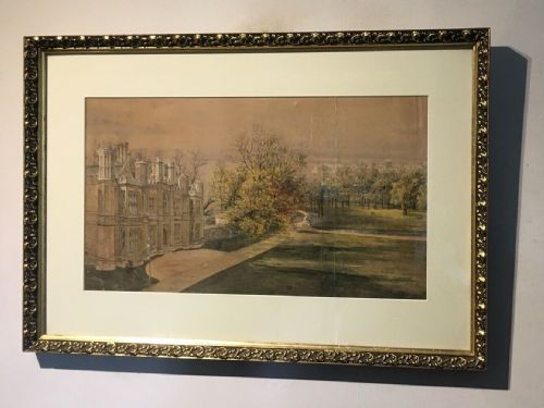 Victoria Susanna Colkett Original Antique Watercolour Painting, Clare College Cambridge