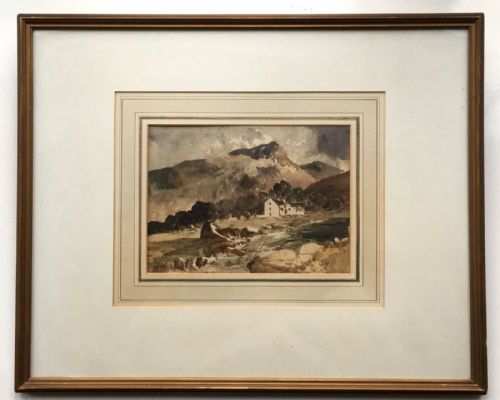 William James Muller Original Signed 19th Century Antique Watercolour Landscape Painting Stream Near Snowdon Wales