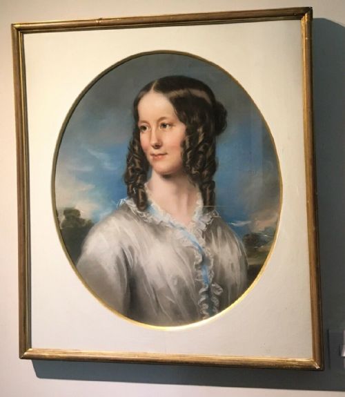 fig 1. Original Scottish School Antique Pastel Portrait Study Painting Young Lady  