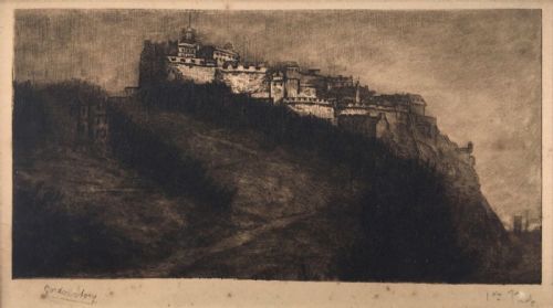 Gordon Story Signed First Proof C1886 Antique Original Etching Edinburgh Castle