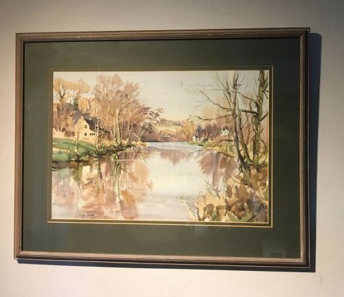 fig 1. ANGUS RANDS 1967 Signed Original Watercolour Painting River Nidd Knaresborough Yorkshire landscape