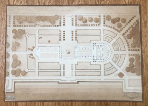Original Circa 1930 Vintage Drawing Study School of  Architecture College of Art Leeds Theatre Garden Plan