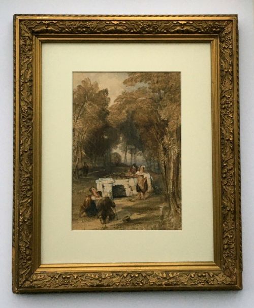 fig 1. Charles Bentley OWS (1806-1854) Signed Original Early 19th Century Antique Watercolour Landscape painting The Charcoal Burners