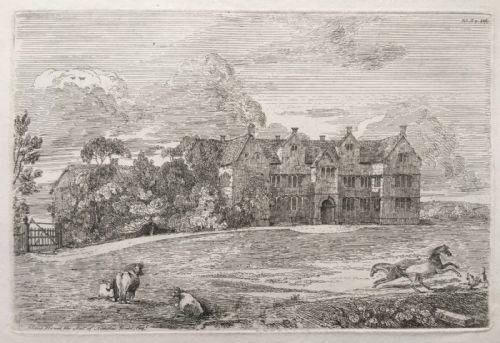 J B Knight Rare Antique Original Early C19th Etching Engraving "Frome House Nicholas Gould Esq" Dorset