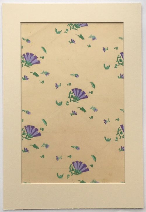 1930'S Study of Wallpaper Art Deco Design, Original Vintage Watercolour Painting