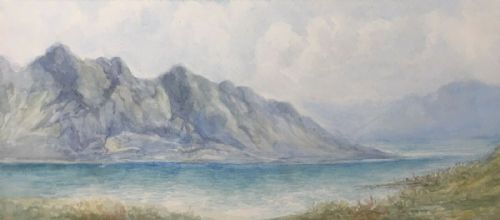 Aix Le Bains, Lake Bourget France Original Antique Watercolour Painting 1