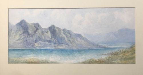 fig 1. Aix le Bains, Lake Bourget France Original Antique Watercolour Painting 1
