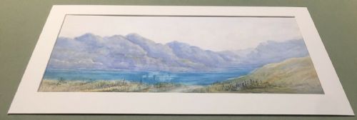 fig 1. Aix le Bains Lake Bourget France Original Antique Watercolour Painting 2